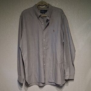 Ralph Lauren Men’s Light Gray Long-Sleeve Button-Down Shirt